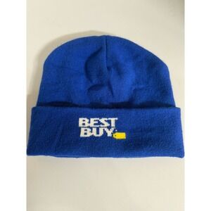 Best Buy Employee Promo Beanie Hat Royal Blue Knit Cuffed Winter Cap One Size